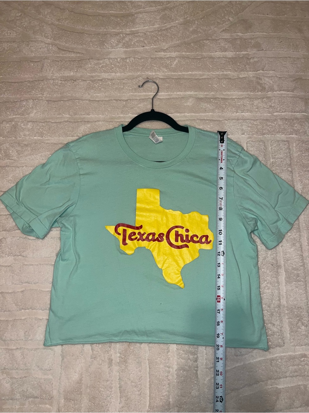 Texas Chica Graphic Tee - Mint Green with Yellow Graphic